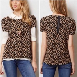 POSTMARK Trace jacquard quilted textured top XS